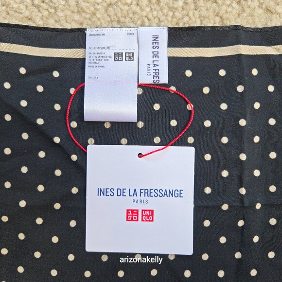 NWT Ines de la Fressange x Uniqlo silk scarf neckerchief - Picture 1 of 5